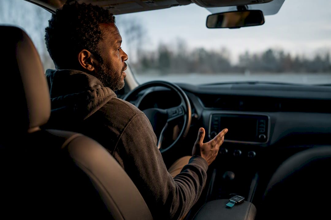 Father rehearsing puberty conversation in car