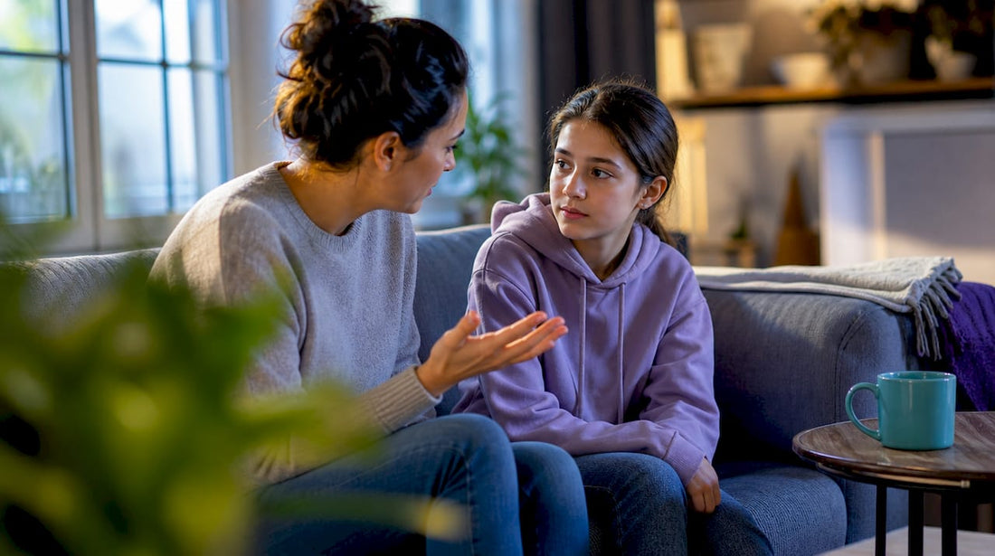 Mother and daughter having a calm conversation